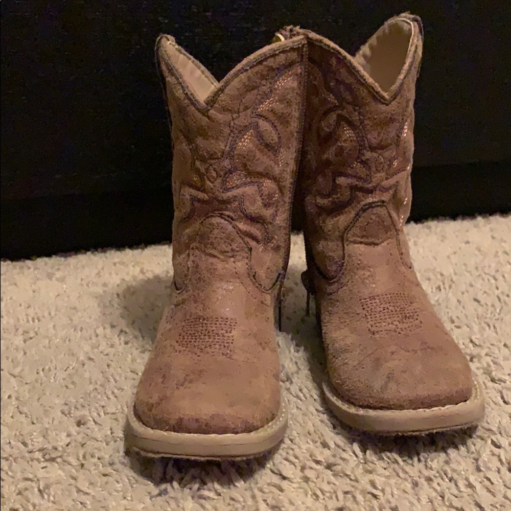 Roper Toddler Distressed Brown Square Toe Boots